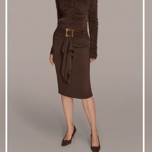 Leon Max Elegant Brown Midi Skirt Size 6 New With Tag